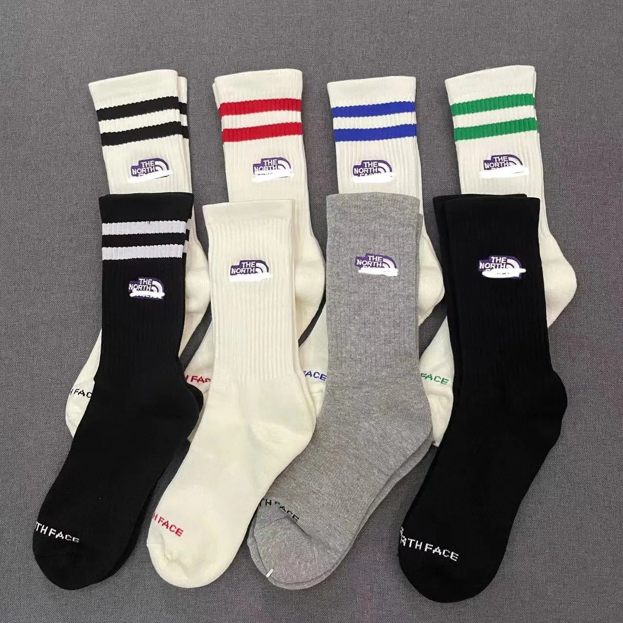 The North Face Multi-Color Striped Crew Socks