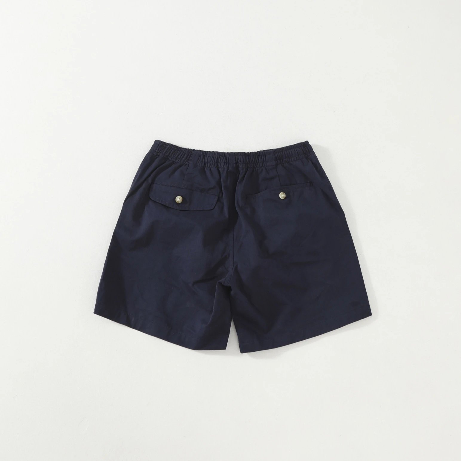 Navy Elastic Waist Shorts