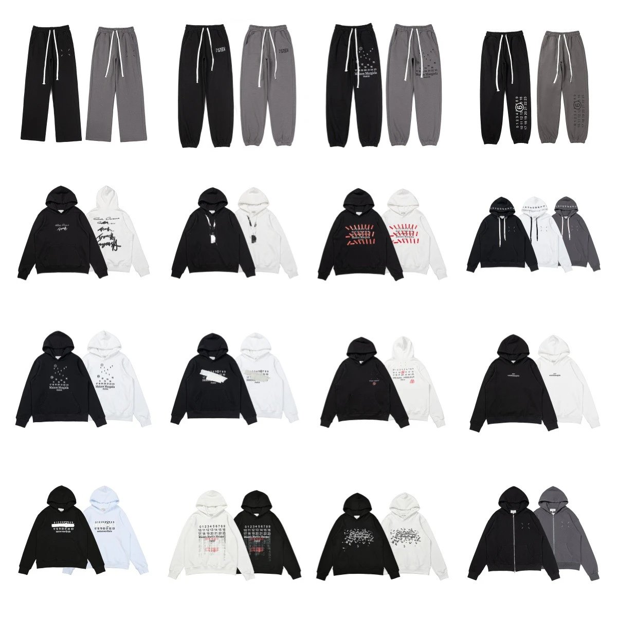 Marine Serre Black Hoodie and Sweatpants Set