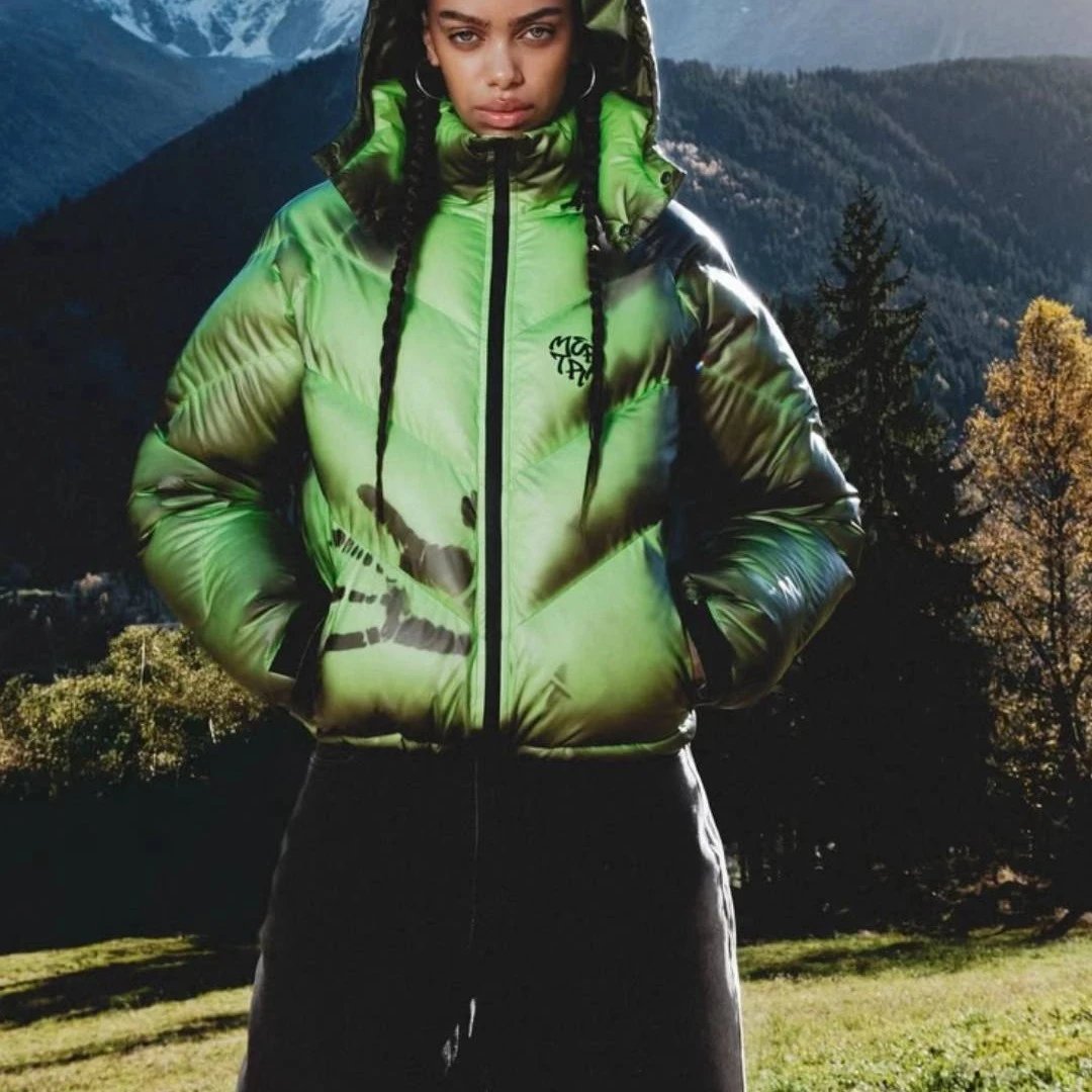 Moto Puffer Green Hooded Jacket
