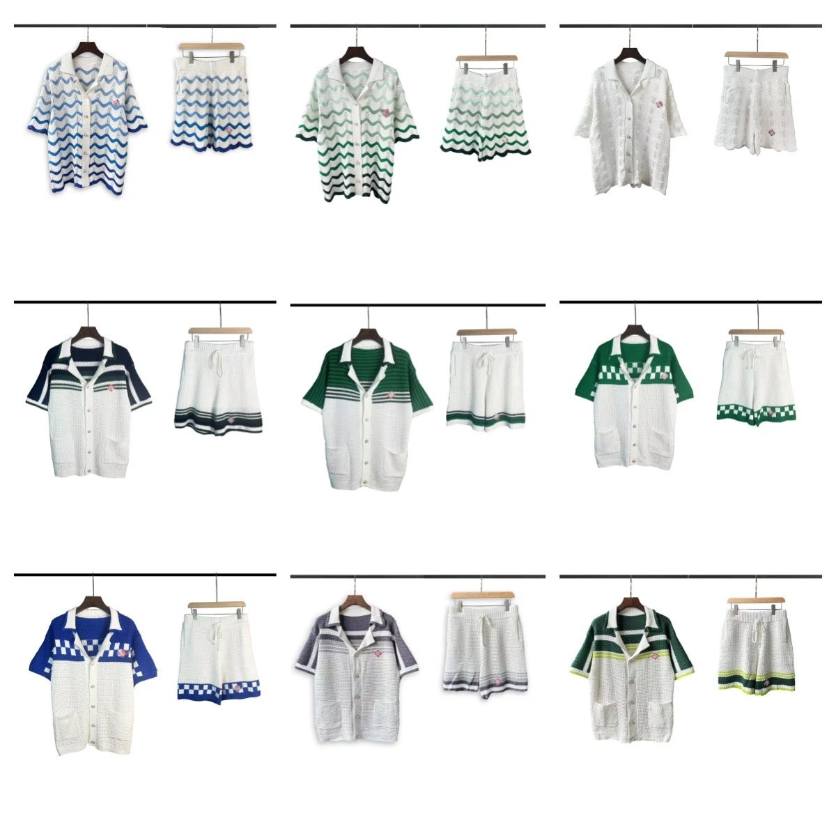 White and Green Knit