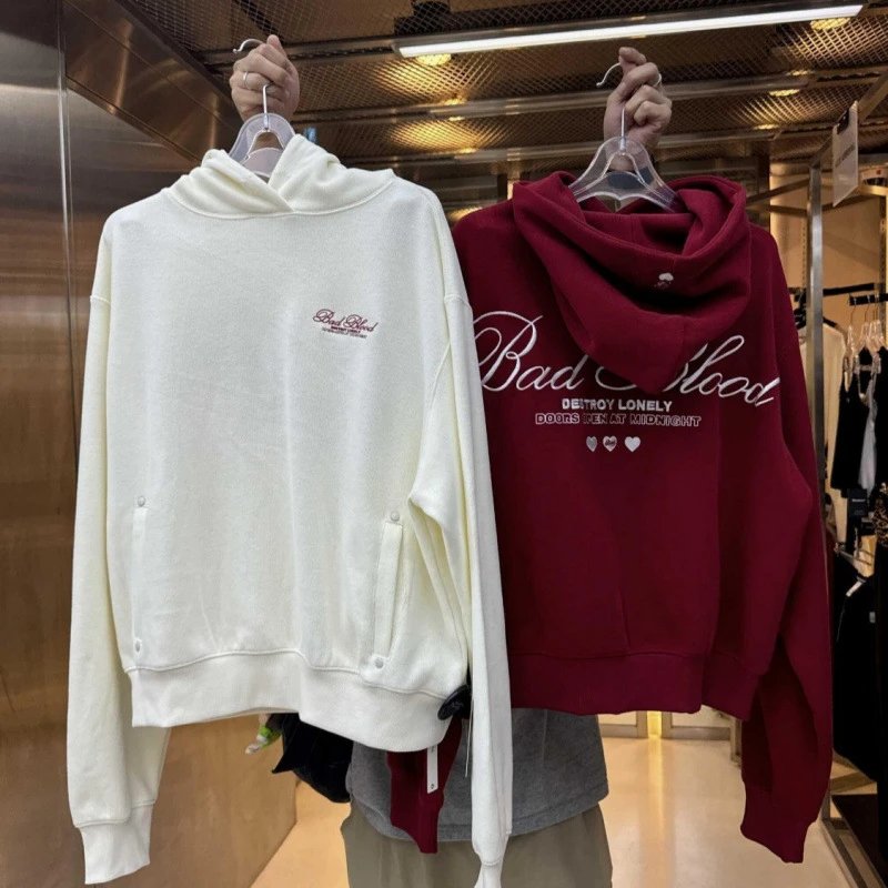 Bad Blood White and Red Hoodie Sweaters