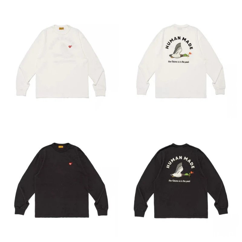 Human Made White and Black Long Sleeve T-Shirts