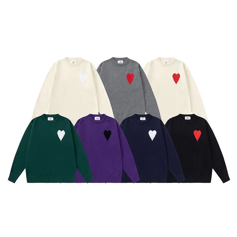 Heart Patch Crewneck Sweater in Multiple Colors