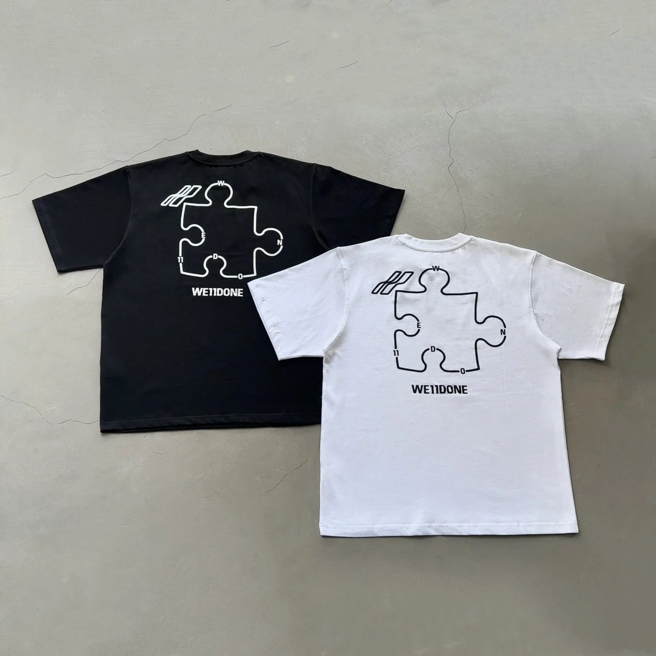 We11done Black and White Puzzle T-Shirt