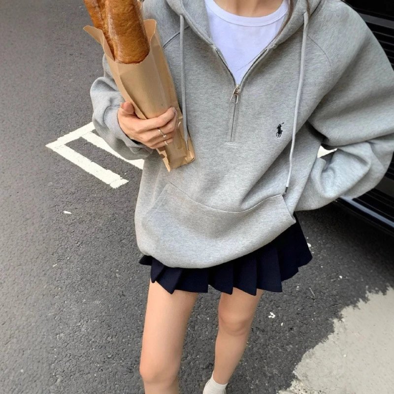 Ralph Lauren Grey Half-Zip Hoodie