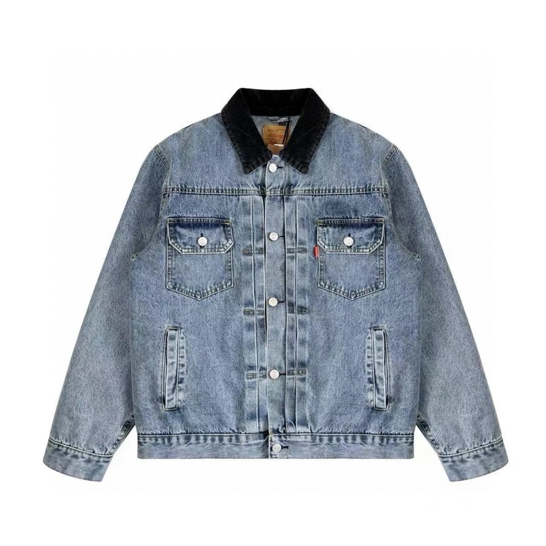 Levi's Blue Denim Jacket with Black Collar