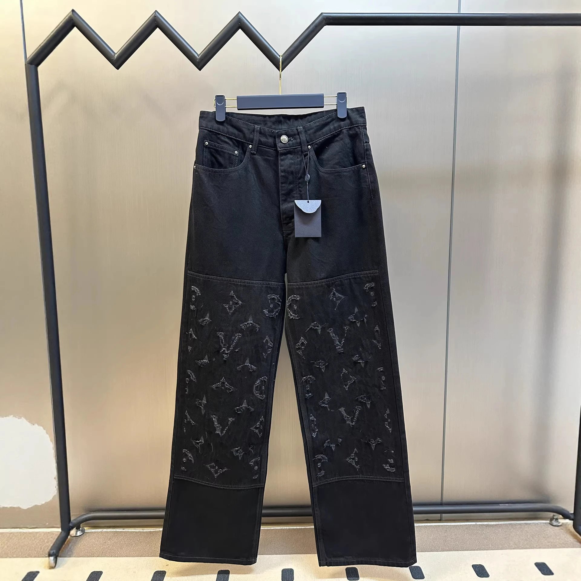 Louis Vuitton Black Wide Leg Jeans