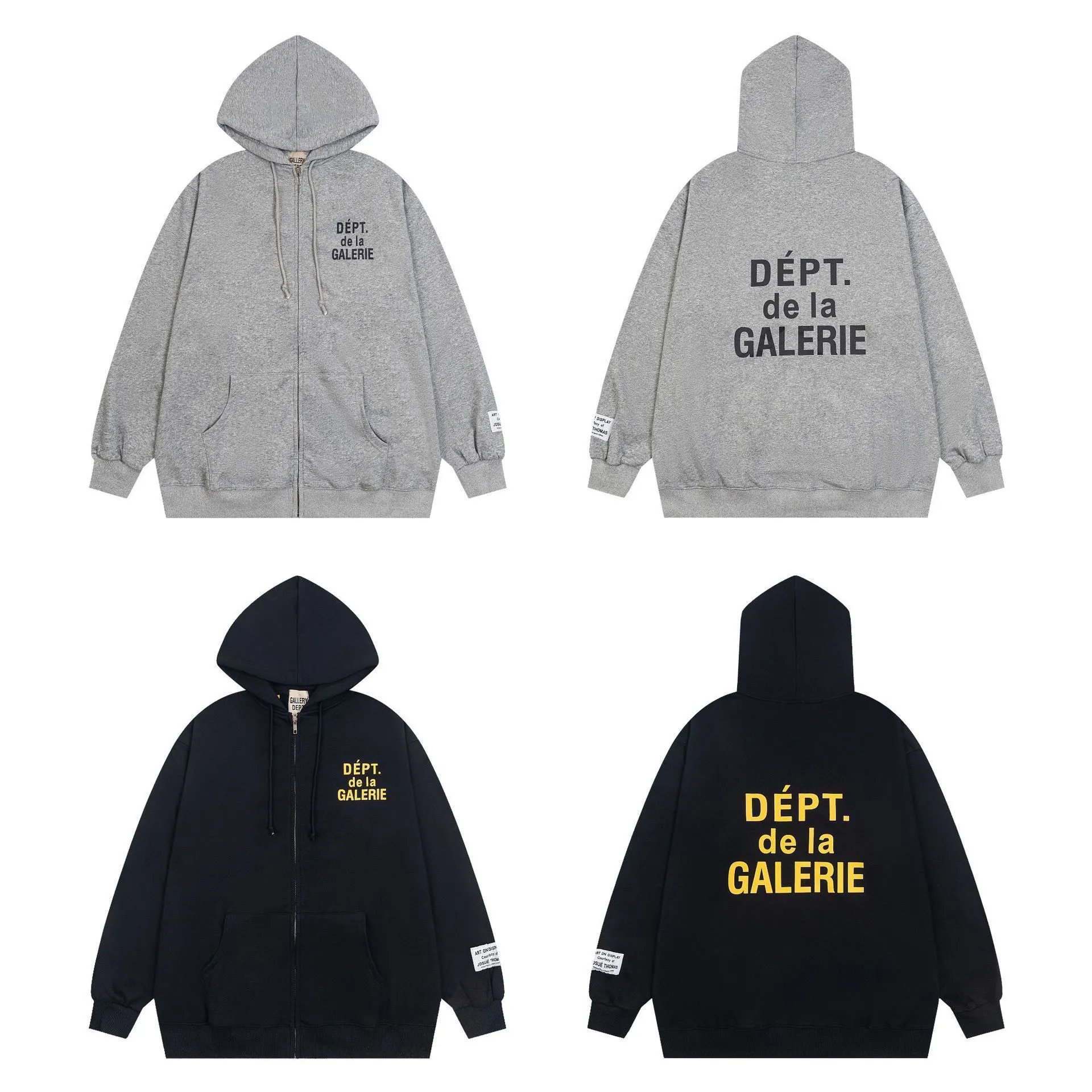 Dept. de la Galerie Grey and Black Zip-Up Hoodies