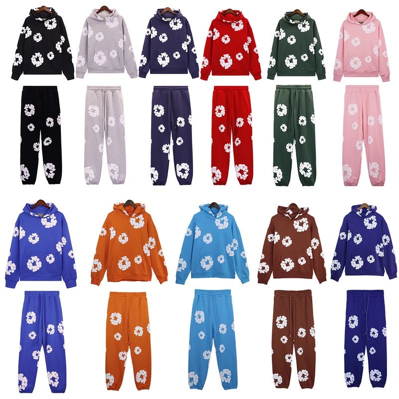 Floral Hoodie and Pants Set in Multiple Colors