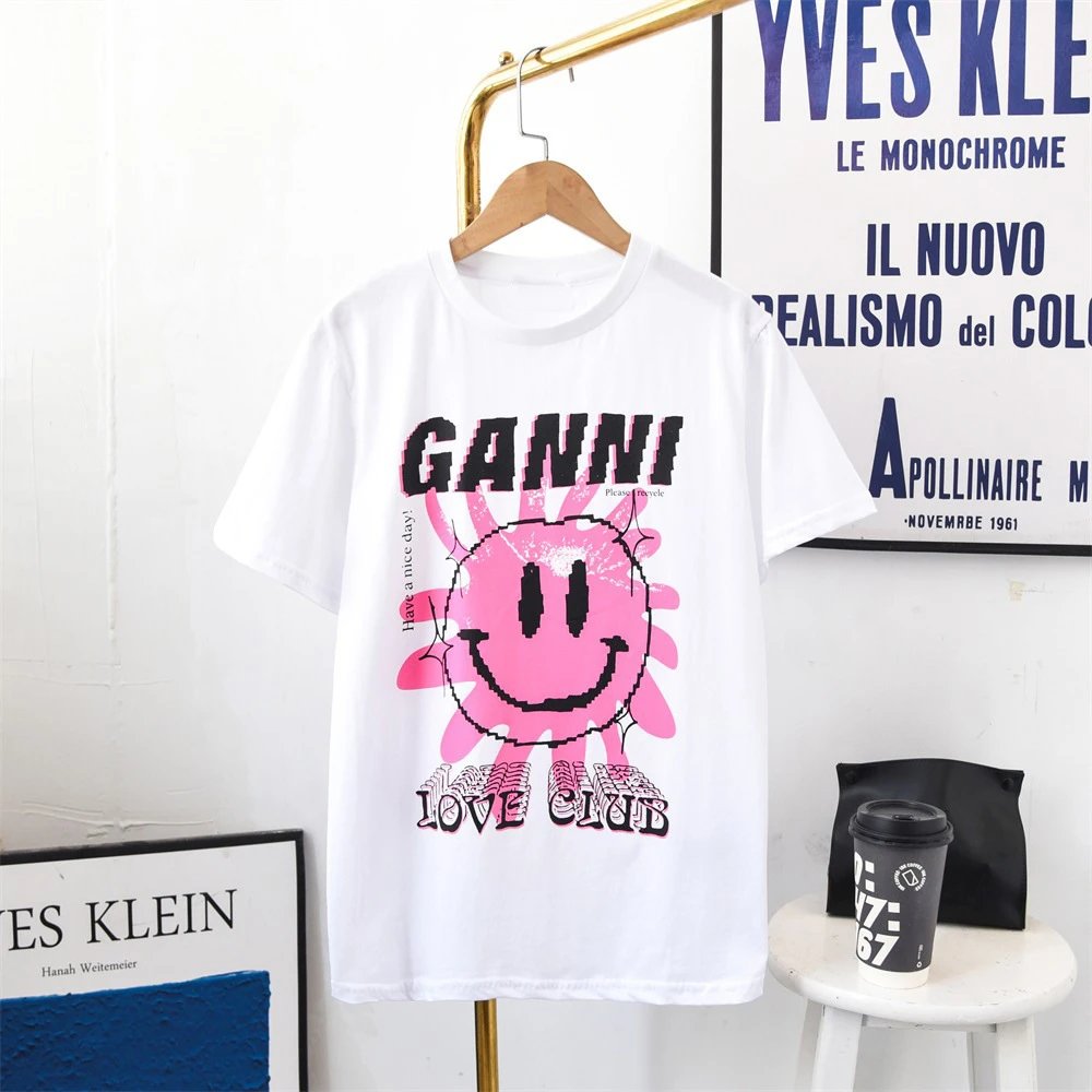Ganni White Short Sleeve T-Shirt