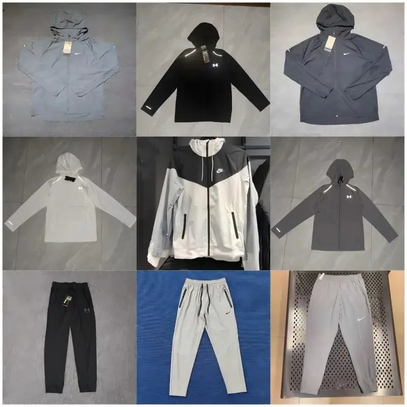 Nike Grey Windbreaker Jacket and Pants Set