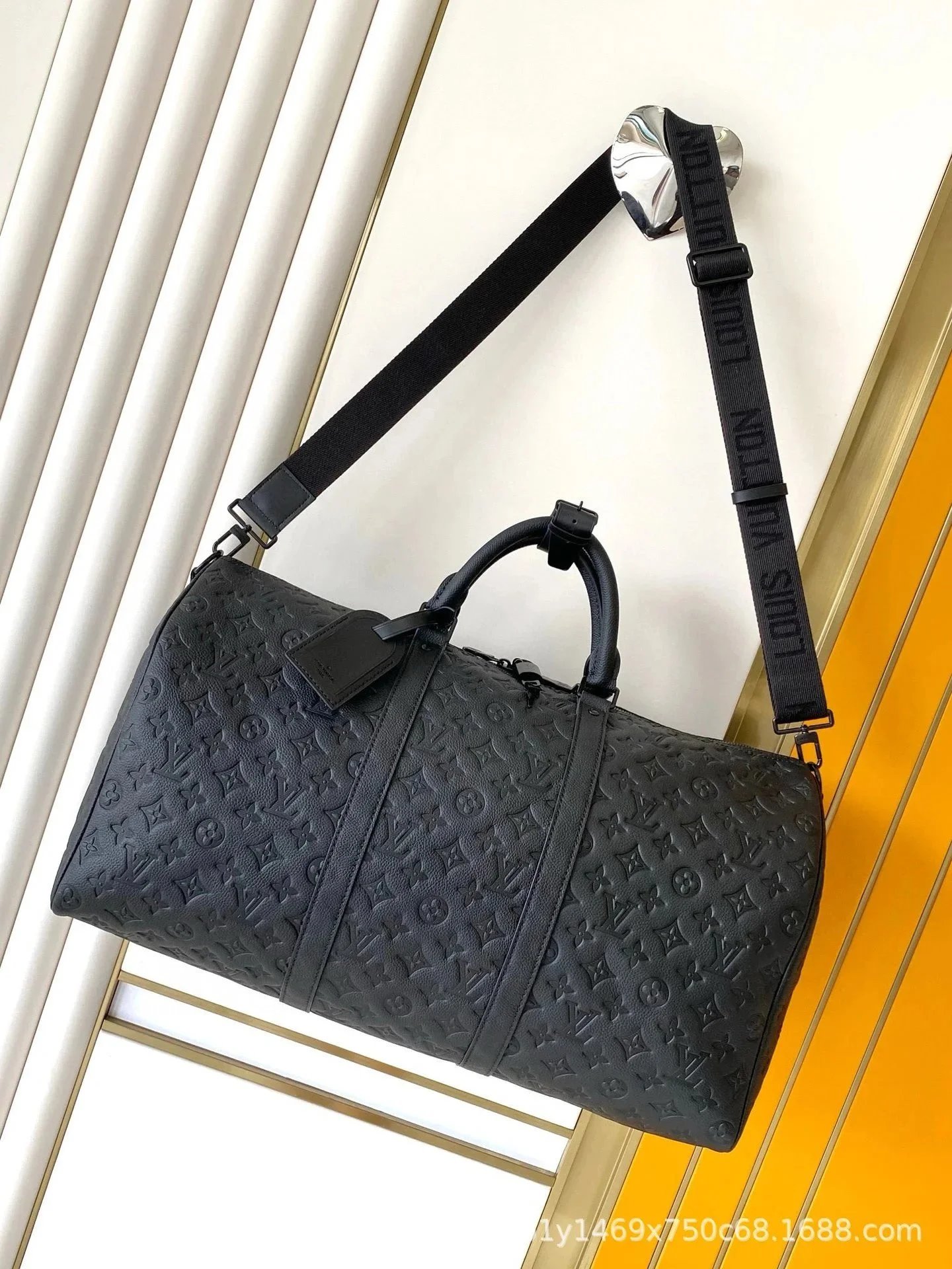 Louis Vuitton Black Monogram Travel Duffle Bag