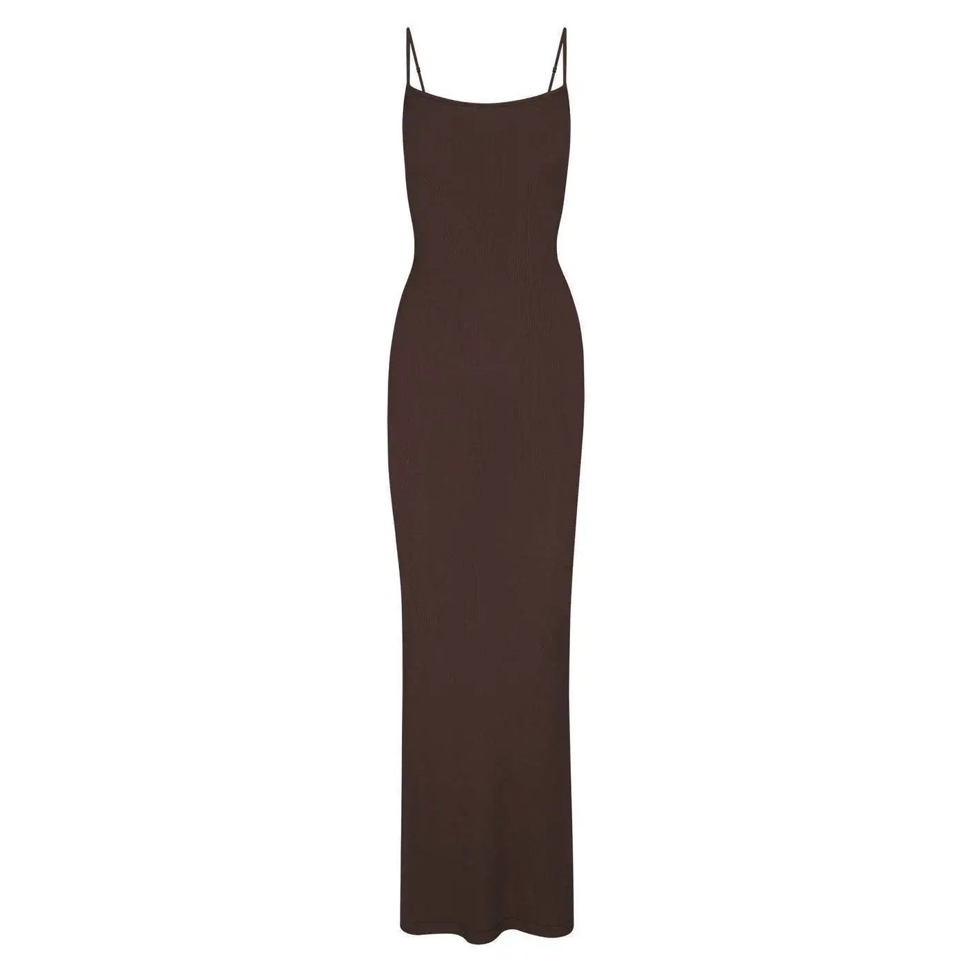 Khloe Kardashian Brown Maxi Dress