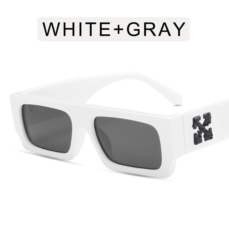 White+Gray Rectangle Sunglasses