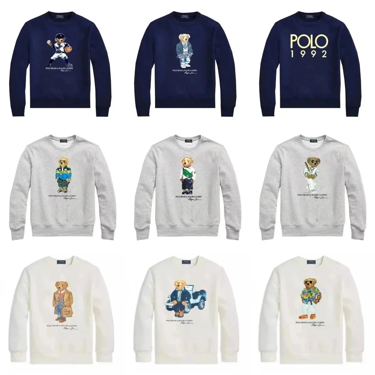 Ralph Lauren Navy Grey White Long Sleeve Sweatshirt