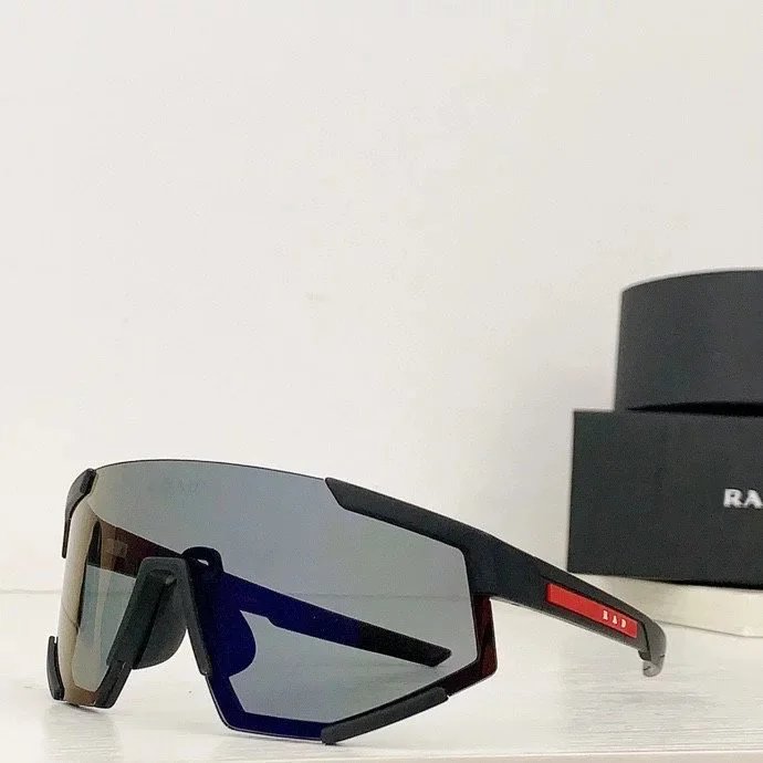 Prada Black Frame Sunglasses with Blue Lens