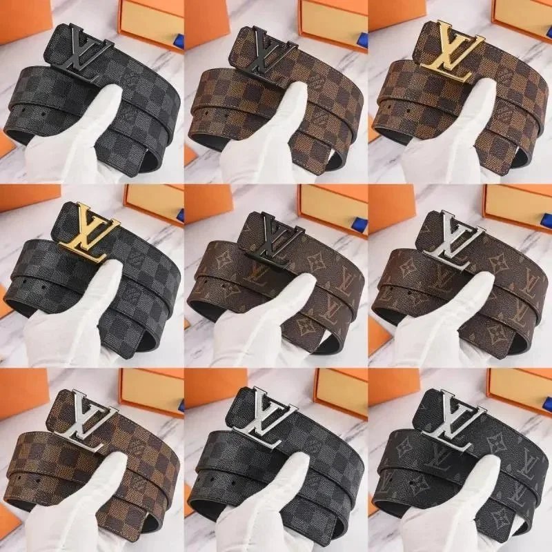 Louis Vuitton Brown and Black Checkered Belt