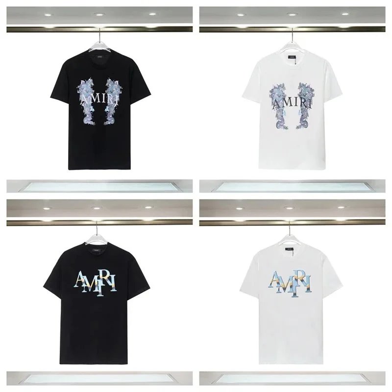 Amiri Black and White Short Sleeve T-Shirts