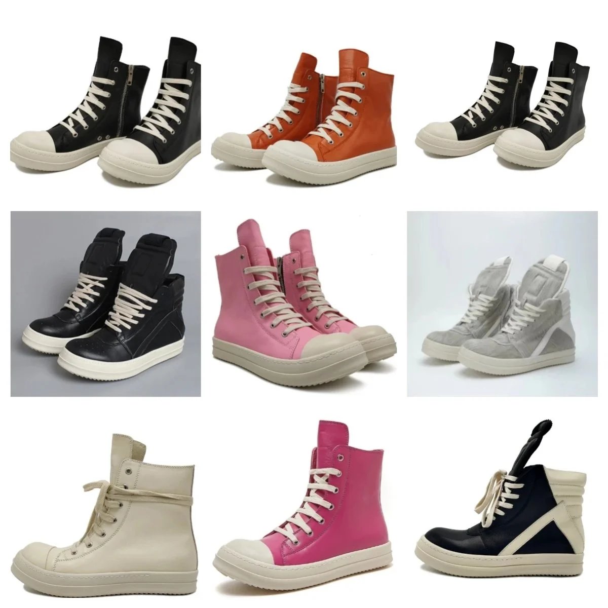 Rick Owens Black High Top Sneakers