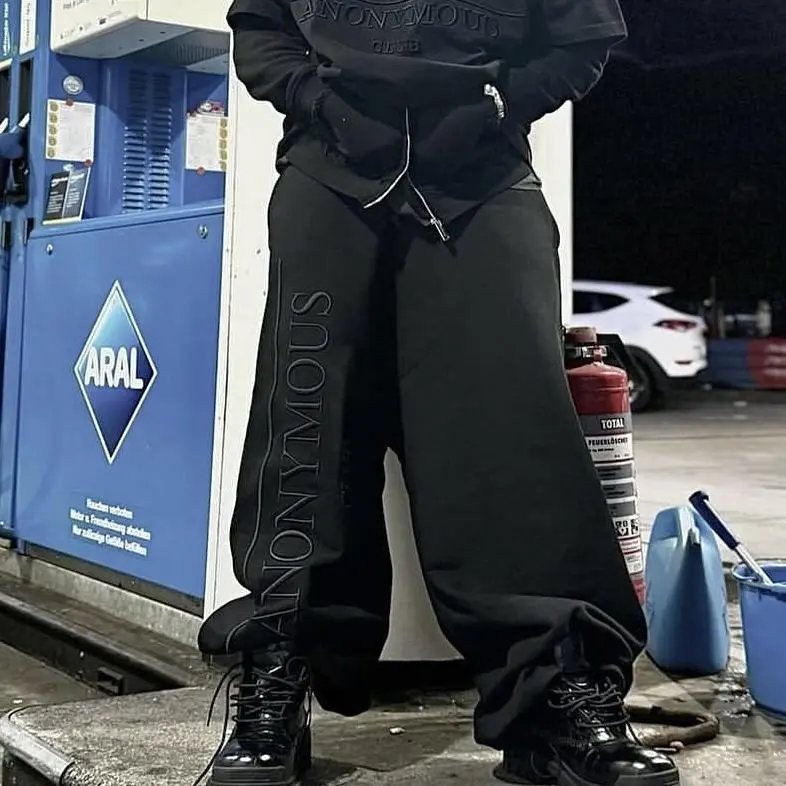 Anonymous Black Wide Leg Sweatpants