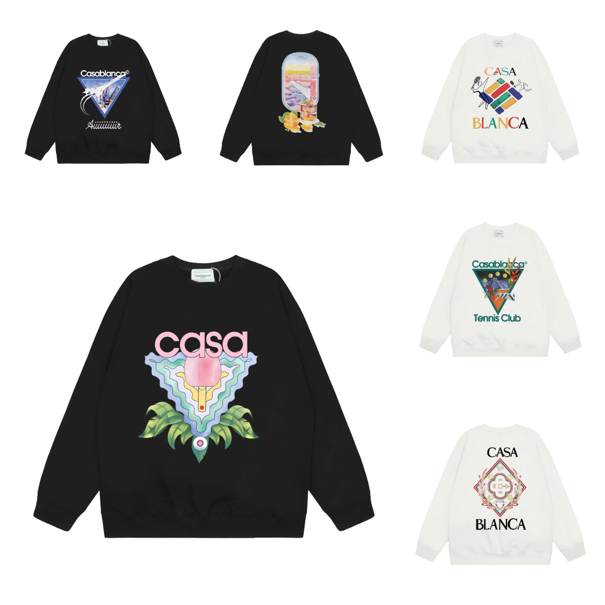 Casa Blanca Black and White Graphic Sweatshirts