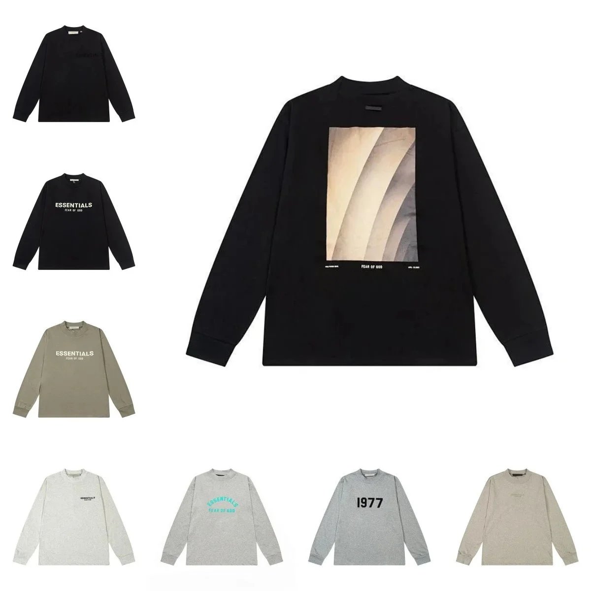Fear of God Essentials Black Long Sleeve T-Shirt