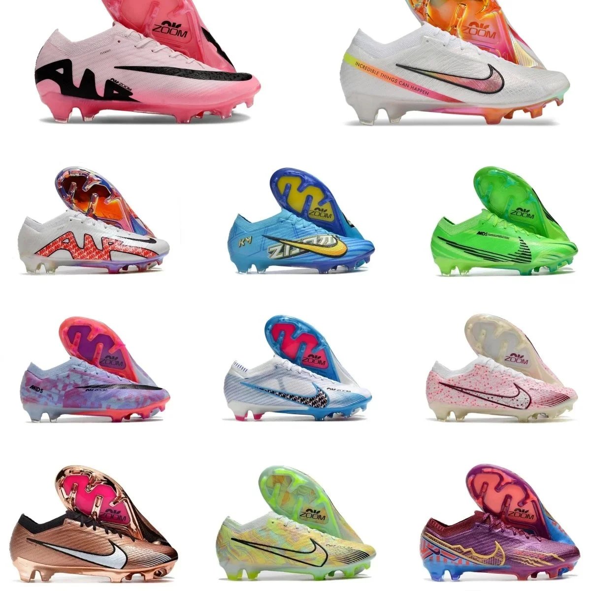 Nike Zoom Football Cleats in Various Colors and Styles
