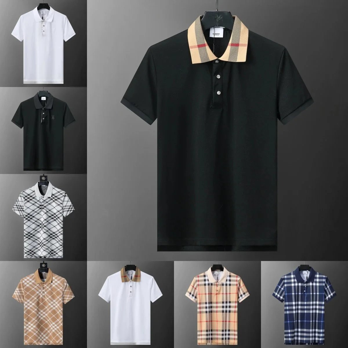 Burberry Black Short Sleeve Polo