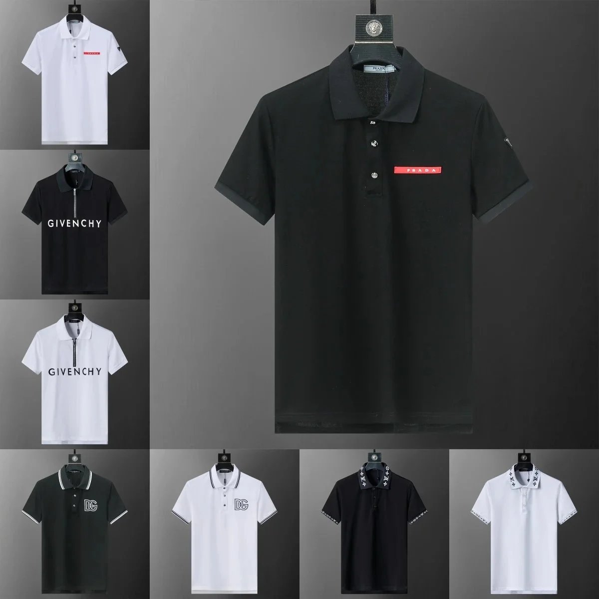 Prada Black Short Sleeve Polo