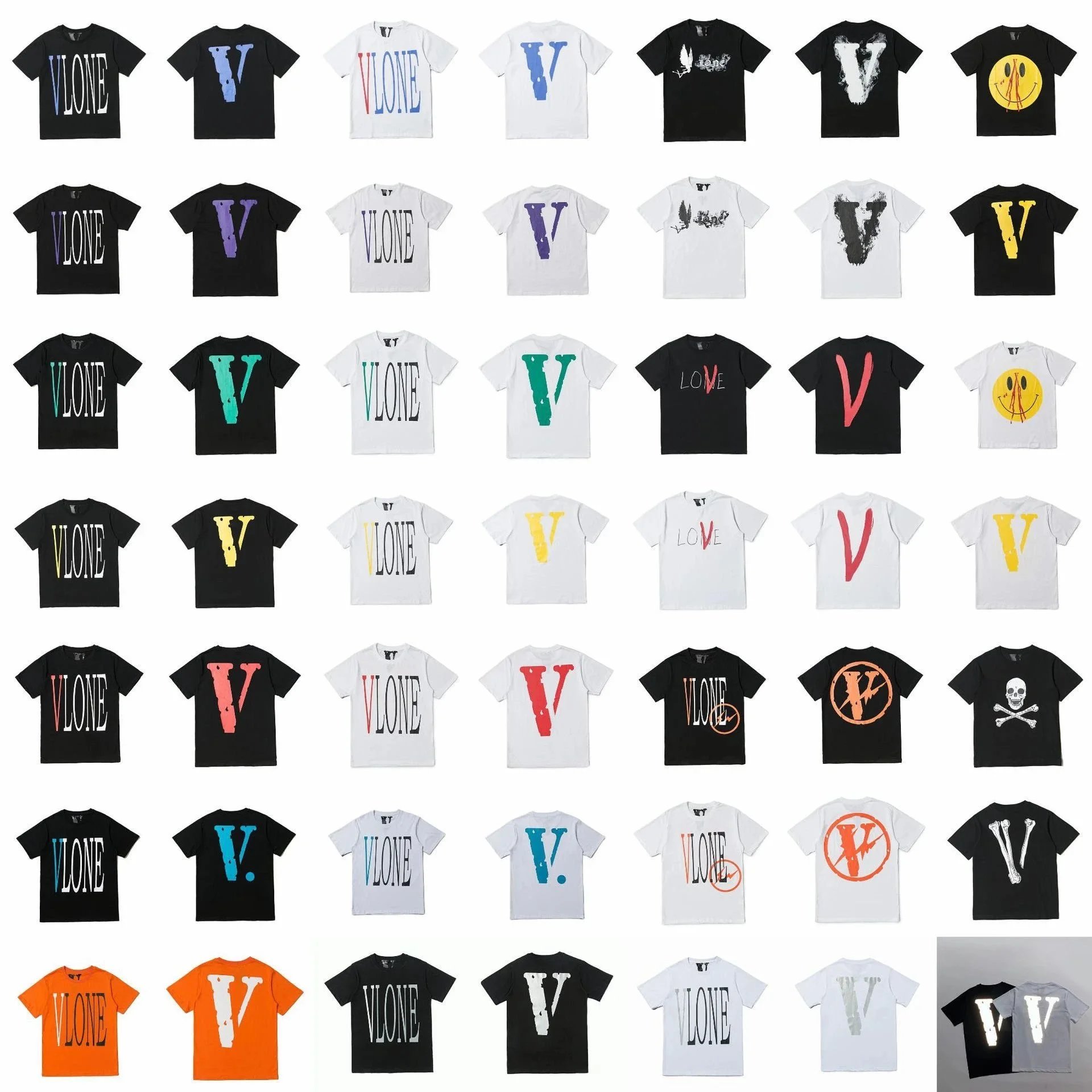 Vlone Black and White Short Sleeve T-Shirts