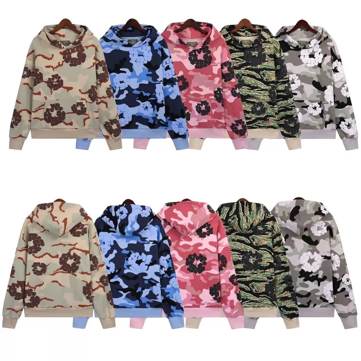 Camo Print Hooded Sweatshirt