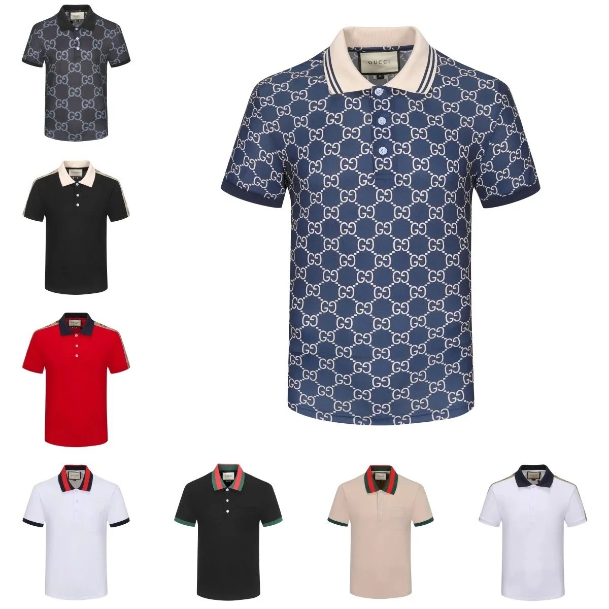 Gucci Blue Short Sleeve Polo