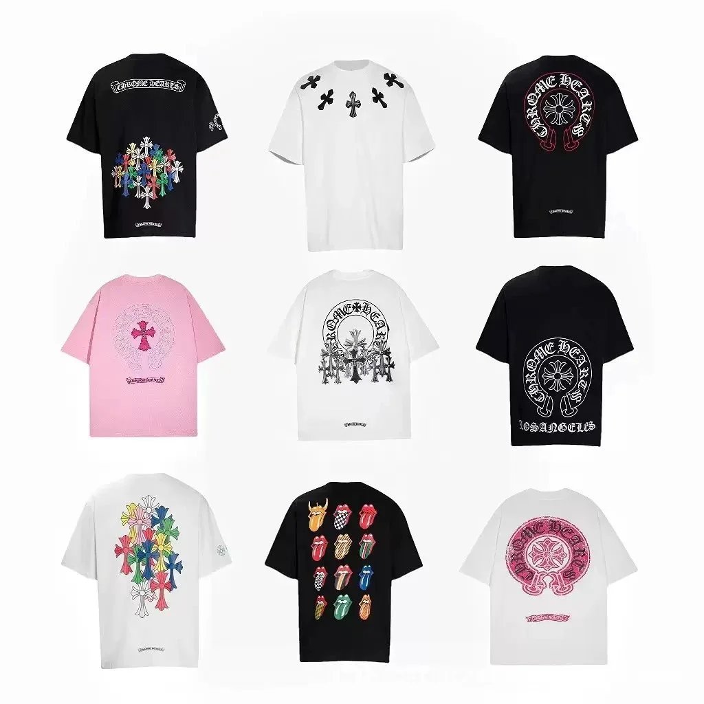 Chrome Hearts Black White Pink T-Shirt Collection