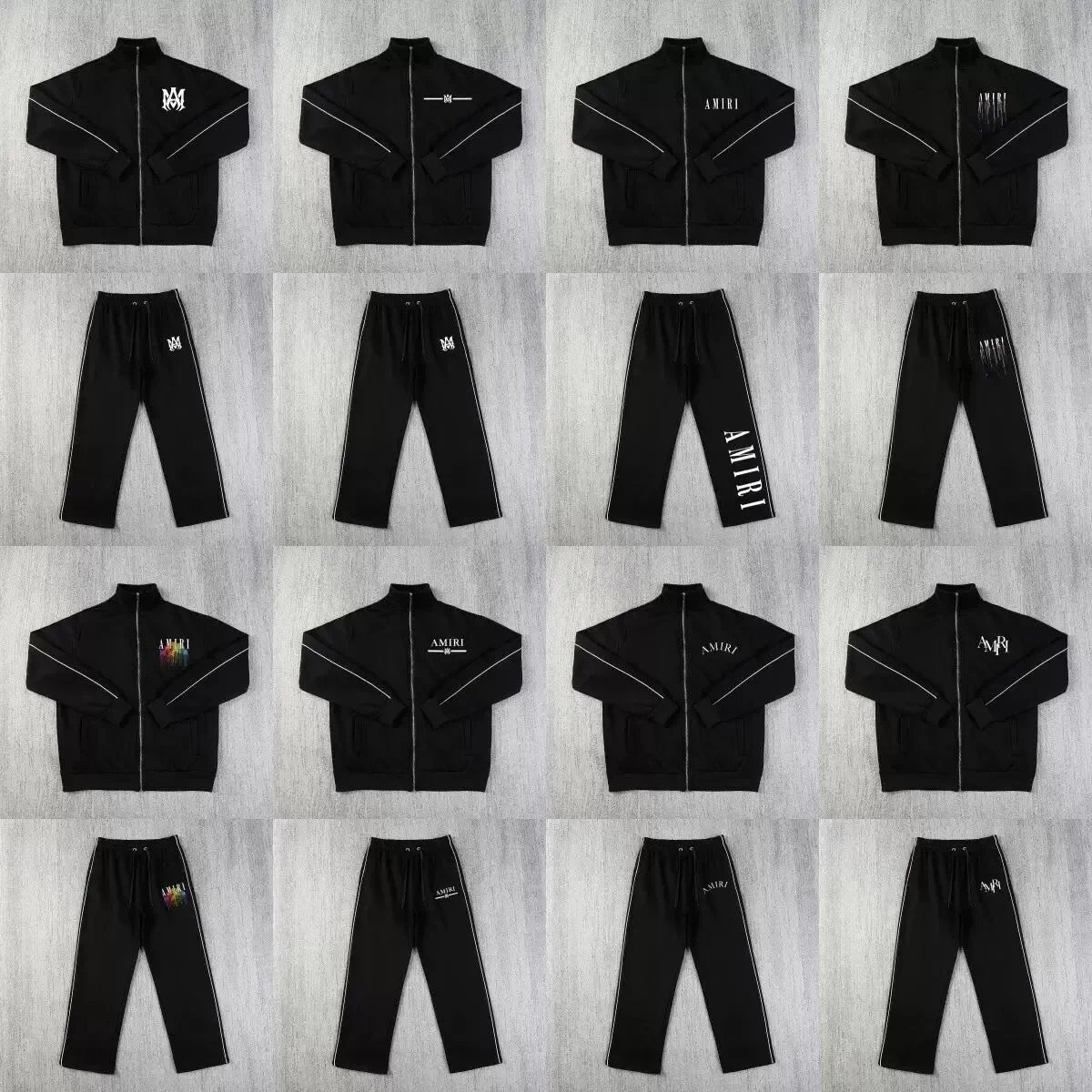 Amiri Black Zip-Up Jacket and Pants Set