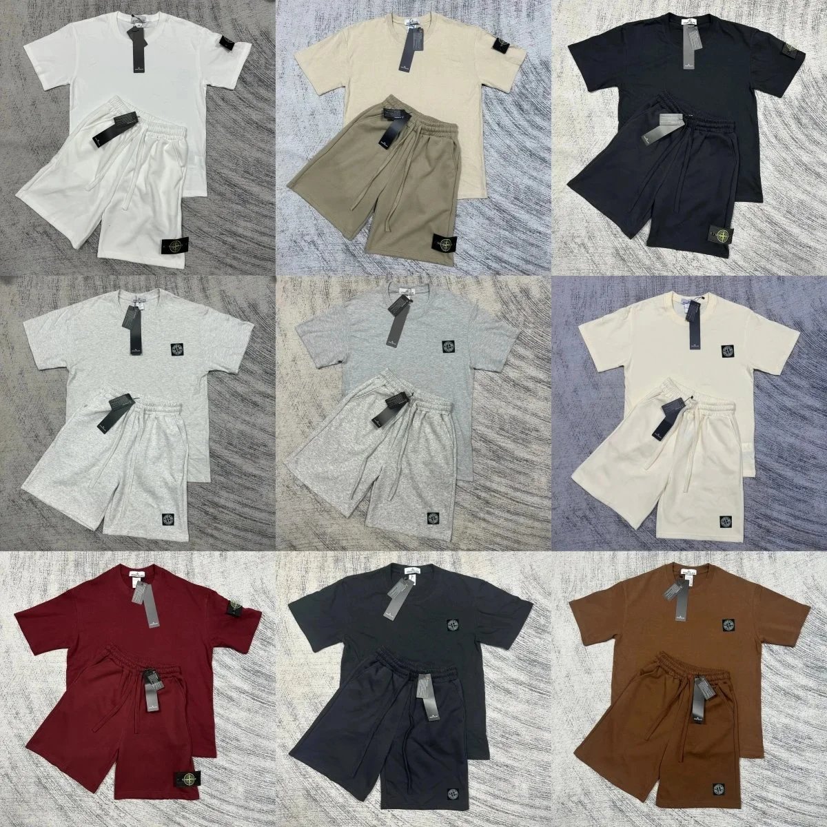 Stone Island T-Shirt and Shorts Set in Various Colors