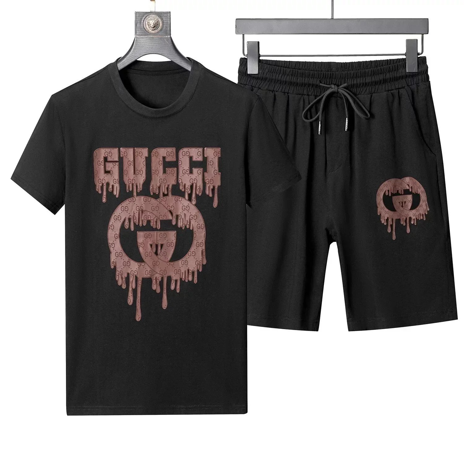 Gucci Black Short Sleeve T-Shirt and Shorts Set