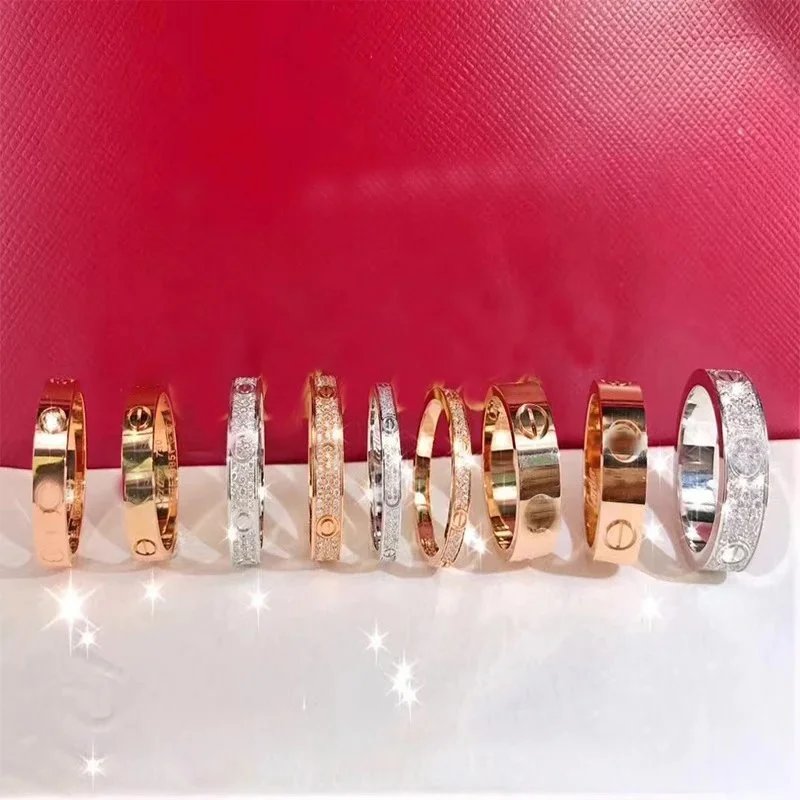 Cartier Love Ring Set in Gold and Silver Tones