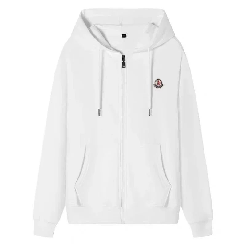Moncler White Zip-Up Hoodie
