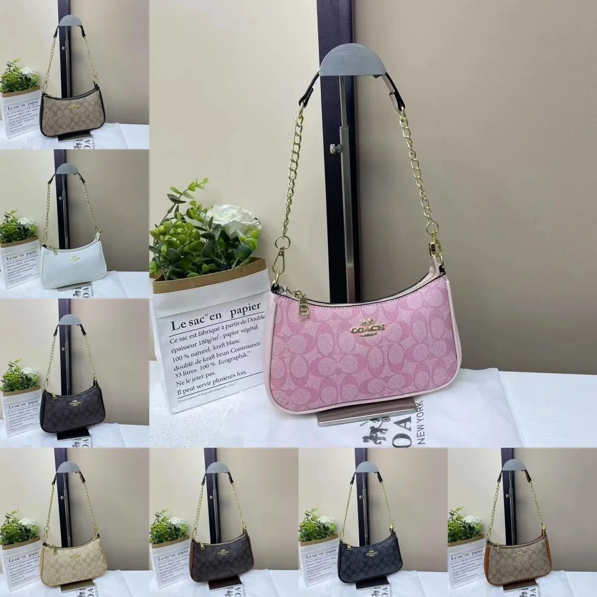 Coach Pink Signature Mini Shoulder Bag