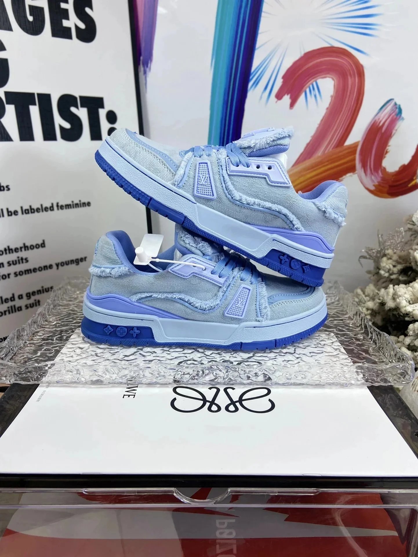 Louis Vuitton Blue Denim Sneakers