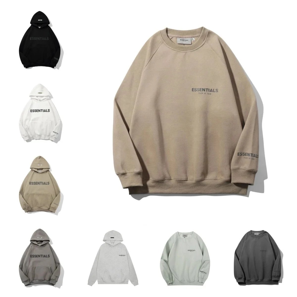 Fear of God Essentials Beige Crewneck Sweatshirt