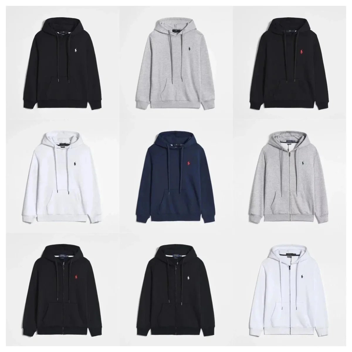 Ralph Lauren Black Hoodie, Grey Hoodie, White Hoodie, Navy Hoodie, Grey Zip-Up Hoodie, Black Zip-Up Hoodie