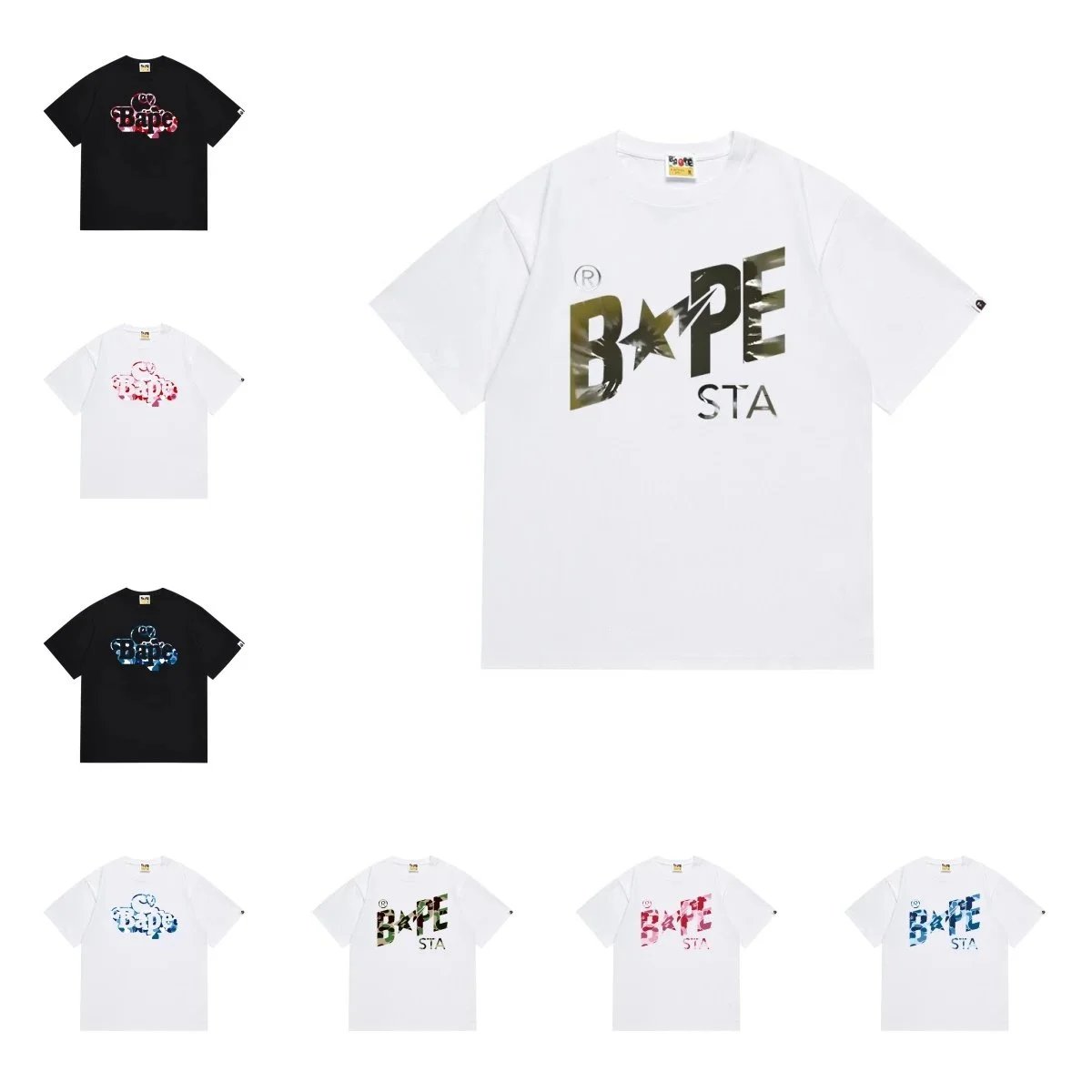 A BATHING APE White Short Sleeve Tee