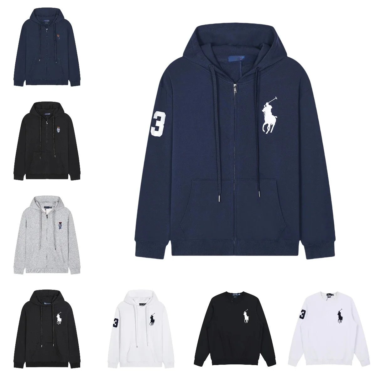Ralph Lauren Navy Zip-Up Hoodie