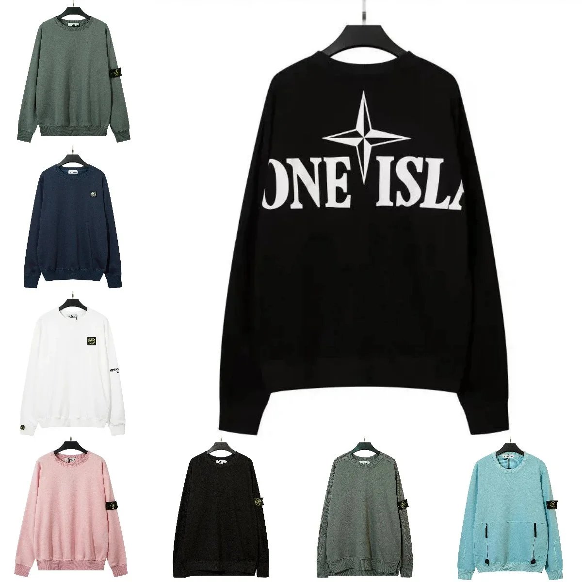 Stone Island Black Crewneck Sweatshirt