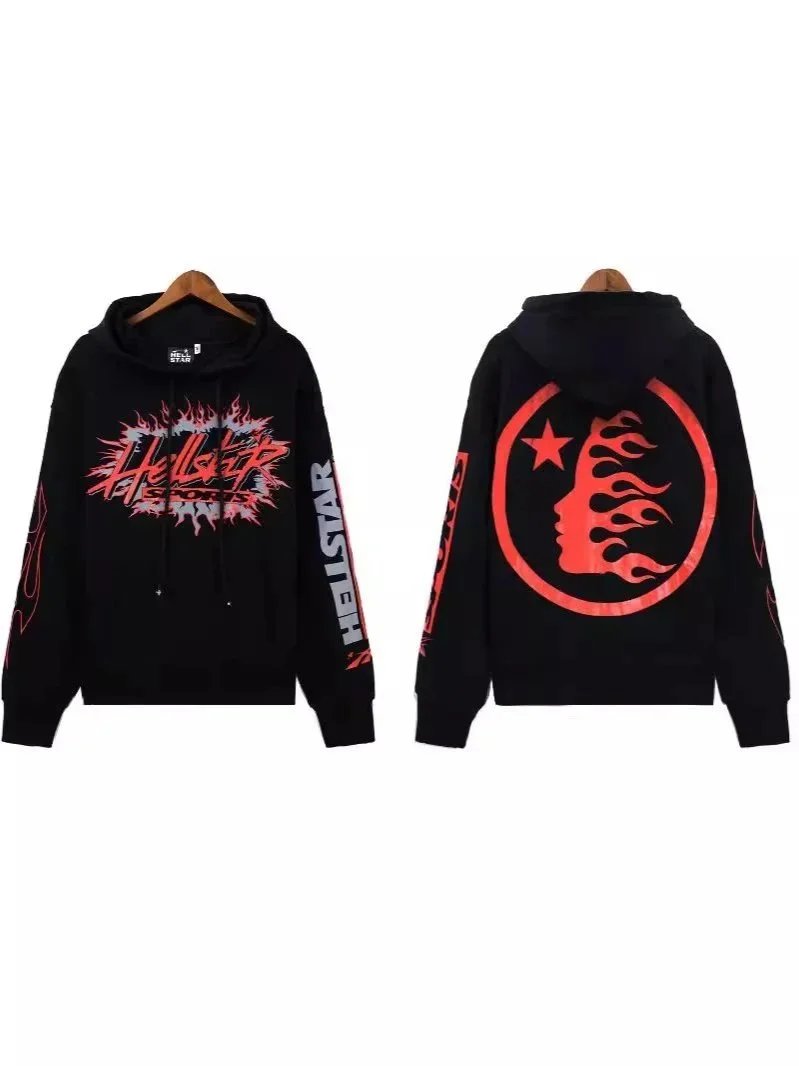 Hellstar Black Hoodie with Red Graphic Design