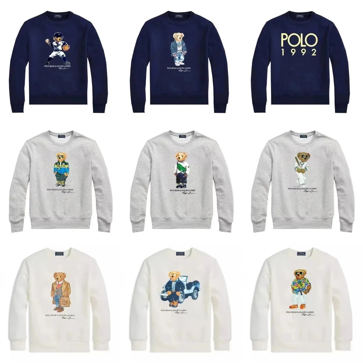 Ralph Lauren Navy Grey White Long Sleeve Sweatshirt