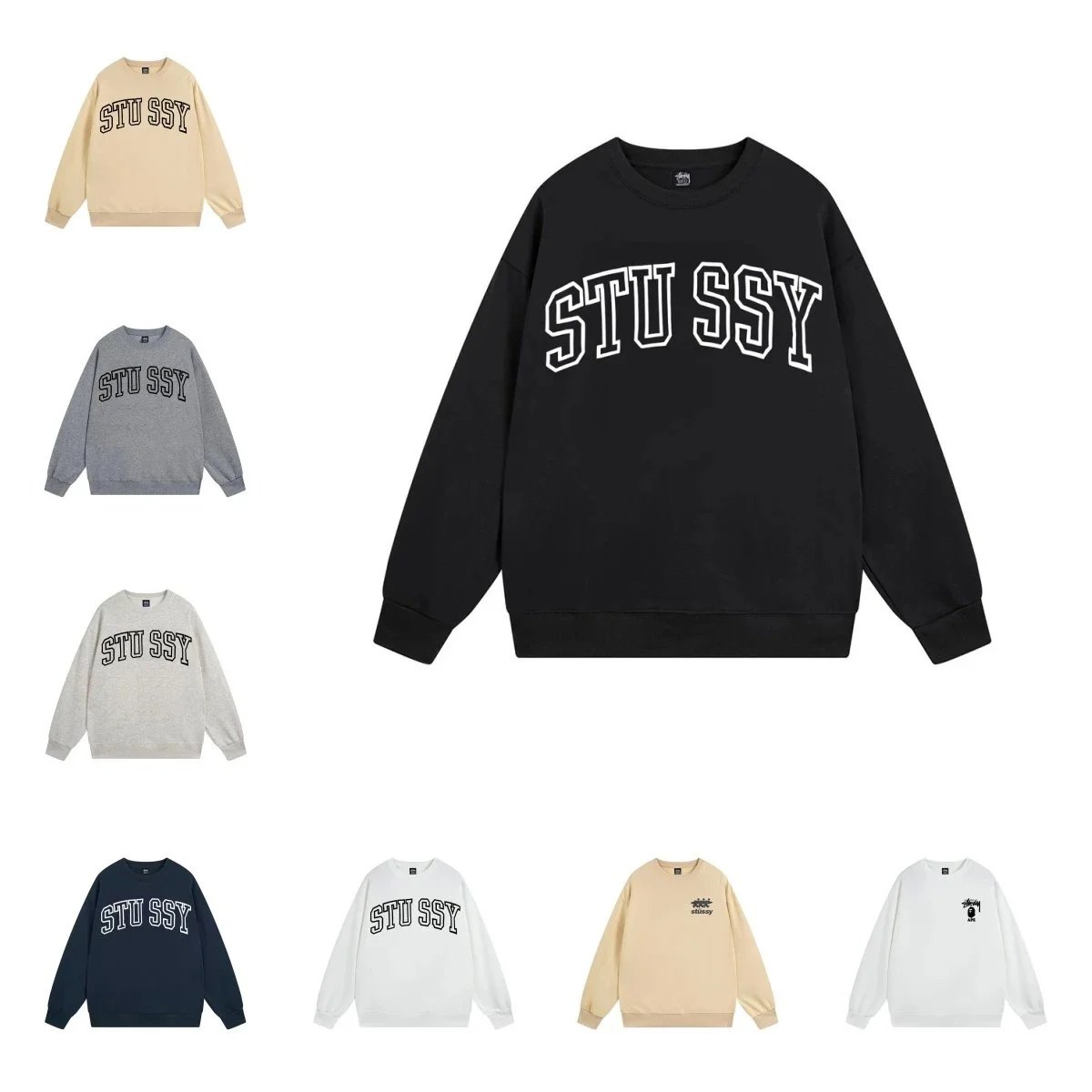 Stussy Black Long Sleeve Sweatshirt