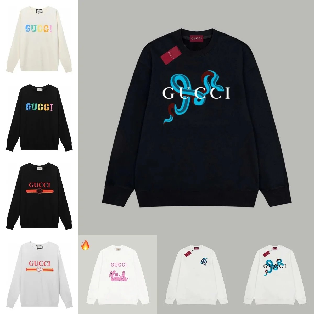 Gucci Black Snake Logo Sweatshirt